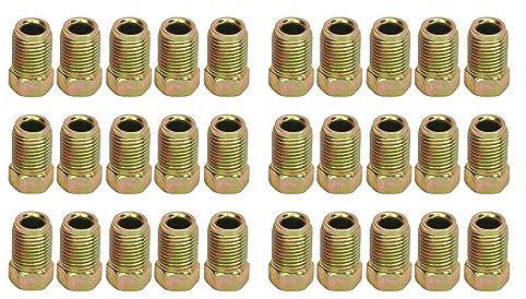 Raccords de Conduite de Frein,30 Pi¨¨ces Raccords de Conduite de Frein 3/8 Pouces 24 Fils en M¨¦tal Robuste de L'union de Conduite de Frein pour Tube de Conduite de Frein 3/16 Pouces