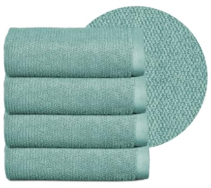 BEAUTEX Handtuch-Set Premium Frottier Sets Made in Europe, 100% Baumwolle 550g/m², Oeko-TEX Zertifiziert (Set: 4 Gästetücher - 30x50 cm in Ozeanblau)