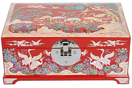BONOOL Schmuckschatullen, Retro-Schmuckaufbewahrungsbox aus Holz für Ringe, Ohrringe, Halskette, antiker Schmuck, Andenken, Geschenkbox, Etui für Mädchen und Frauen, Schmuckschatulle für Frauen