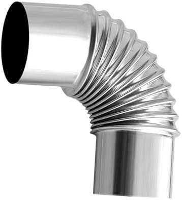 JAYIOLA Stove Pipe Elbow Heating Exhaust Pipe Vent Parts Stainless Steel Duct Extension Tube Chimney Pipe for Pipe, 100mm