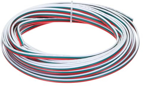 QUARKZMAN 20 AWG Flachbandkabel, LED-Verlängerungskabel 3-polig, 39,4 Fuß lang, 0,07 Durchmesser, 3-farbig, verzinntes Kupfer, 20 Gauge, 300V für RGB-Kabel, interne Verkabelung