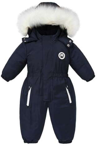 Alunsito bébé garçon fille combinaison de neige enfants à manches longues à capuche combinaison épaisse combinaison de Ski fermeture éclair une pièce body hiver chaud barboteuse