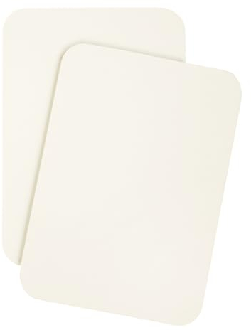 DIN A5 Blanko Karten Set mit runden Ecken zum Basteln und Selbstgestalten 300 g/m² Fotokarton Kraftpapier Graspapier (elfenbein 270g/m², 25 Karten)