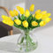 DEEMEI 18 tulipani artificiali, tulipani finti in lattice, colore giallo, realistici al tatto, per bouquet da sposa per giardino, casa, tavolo, centrotavola, decorazioni (giallo)