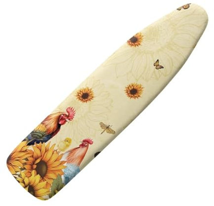 Tongluoye Sunflower Chicken Ironing Board Cover and Pad Standard Size Padding Decorative Cover for Iron Board 15x 54 Ironing Board Covers Built in Ironing Board Sleeve with Elastic Edge Butterfly