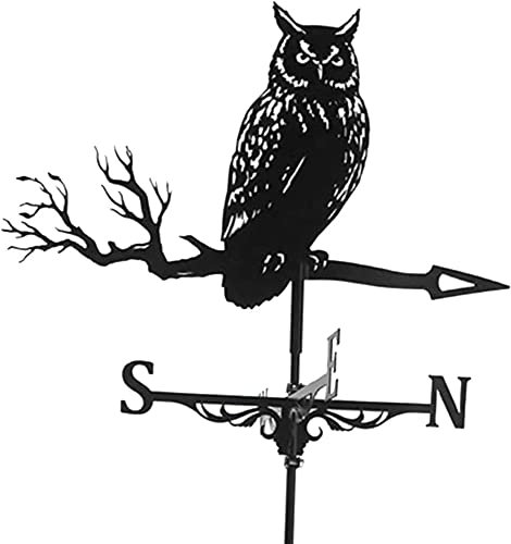 Veleta en Forma de Gallo Montaje en Techo Veleta Escena al Aire Libre(Owl)