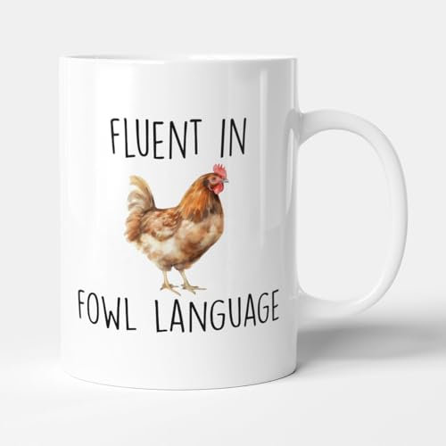 Victorian Printing Co - Fluent in Fowl Language - Funny Rude Gift Mug, Ceramic, 11fl.oz.