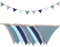 Xialvyu Wimpelkette Kinderzimmer Baumwolle, Musselin Baumwolle Stoff Wimpelkette, Musselinstoff Girlande für Hausbett Deko,Party Wanddeko Geschenk(Blau Grau)