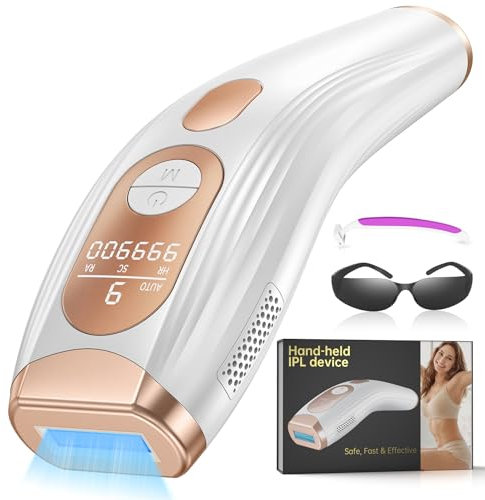 IPL Epilatore Luce Pulsata, 3 in 1 Ad Alta Efficienza Laser Epilatore Luce Pulsata con HR/SC/RA, 9 livelli di energia, 999,900 Lampi, 600 NM Epilatore a Luce Pulsata per Donna, Uomo, Viso