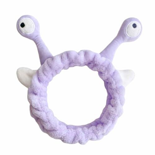 Gesichtswasch-Stirnband – Schnecken-Make-up-Stirnband, Gesichts-Plüsch-Stirnband, weiches elastisches Hautpflege-Haarband, Palm- und Schneckenspa-Haarbänder, Schnecken-Hautpflege, Haar-Accessoires für