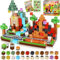 Magnetische Bausteine, 100 Teile Magnetbausteine Kinder – Kreatives 3D-Spielzeug mit Dinosauriern, Vulkan & Naturlandschaft | Spielzeug ab 5 6 7 8 9 Jahre Jungen Bauspielzeug für 3+ Jahre alte Jungen