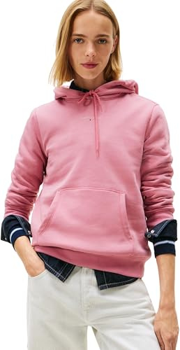 Tommy Jeans Damen Hoodie Linear mit Kapuze, Rosa (Mystic Pink), M