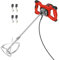 Mezclador de Mortero 2600W,Malaxeur Mortier Colle de Hormigón Eléctrico, Agitador M14 Ajustable, 6-Velocidad Variable Mezclador Eléctrico, Lechada de Cemento, Hormigón,Pintura, Rojo