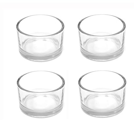 Portavelas de cristal transparente cilíndrico para velas de té, decoración para bodas, cumpleaños, compromisos, 4 unidades