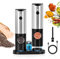 BKXCHA Ensemble de Moulin à Poivre Électrique, Moulin à Sel à Piles avec Base, Rechargeables par USB Salieres et Poivrieres Électrique avec Lumière LED, Mouture Réglable