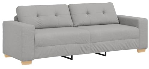 vidaXL | 3-Sitzer-Sofa | mit Kissen Wolkengrau Stoff