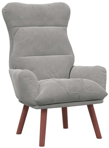 vidaXL Sessel Hellgrau 69 x 74 x 93 cm Samt, Eleganter Sessel, modernes Design, bequemer Loungesessel, Samt-Sitz, stilvolle Wohnkultur, plüschige entspannende Innenmöbel