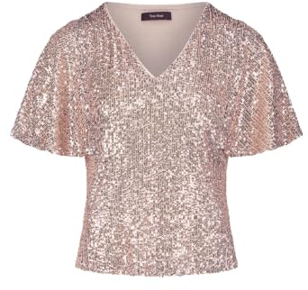 Vera Mont Damen Blusenshirt Kurzarm 44, Cream/Gold