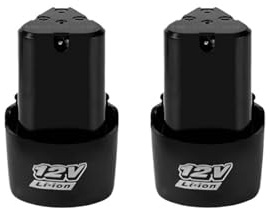Batteria ricaricabile agli ioni di litio da 12 V e 1500 mAh, compatibile con avvitatore elettrico, trapano elettrico, mini smerigliatrice angolare.(2pcs 12V battery)