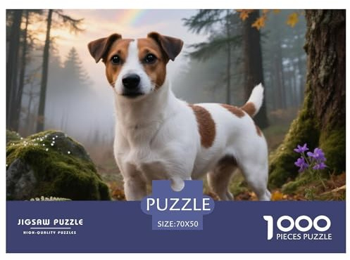 Jack Russell Terrier 1000 Teile Puzzle Haustier Hund Geschenke Für Frauen/Männer Herausforderung Detailreich Spaß Lernspiel 70x50cm/1000pcs