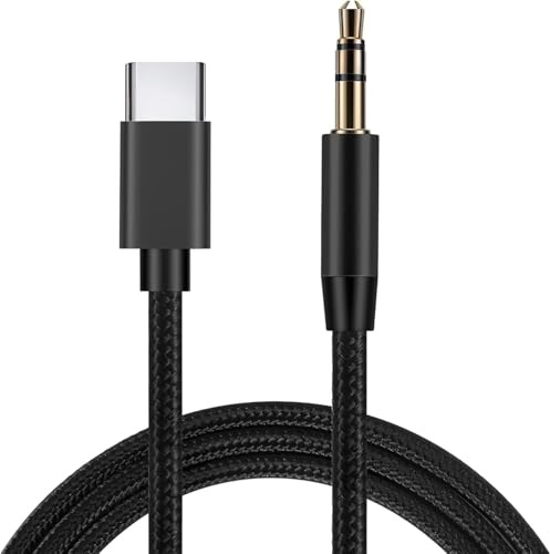 Aux Cable for Phone in Car,Type C to Aux Cable Car Stereo Cord Headphone Lead,type C to 3.5mm Male Headphone Adapter Stereo Cord Auxiliary Wire usb-C For all Type C Smartphones