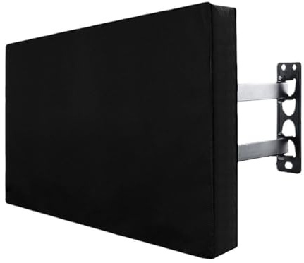 Gettimore Outdoor TV Abdeckung für 70-75 Zoll und 80-85 Zoll Bildschirme, 600D Oxford Wasserdicht Staubdicht Windschutz Schwarz