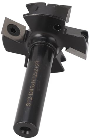 Fafeicy Spoilboard Surfacing Router Bit 12mm Shank High Carbon Steel for Woodworking Treatment Grooving and Planing Large Plywood with 45mm Cutting Diameter