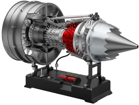 DIY Turbofan Engine Model Kit, 300+ Metal Parts, Dual-Spool High Bypass, Electric-Powered Educational Model for Aviation Enthusiasts