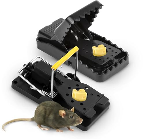 XL Rattenfallen Set, 12 Stück: Extragroße Schlagfalle + Beißfalle für Ratten & Nagetiere, Wiederverwendbare Profi-Fallen für Drinnen & Draußen, Ohne Rattengift, Effektive Nagetierbekämpfung - RuckZuck