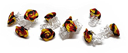 10 x Rosen auf Haarklammer - Brauthaarschmuck - Rosenhaarklammern - DE-FAN