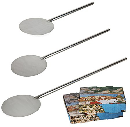 Beeketal Gastro Pizzaschaufel aus Edelstahl Ø 200 mm Schaufel Durchmesser, 80 cm Gesamtlänge, Gewicht: ca. 800g, keine Scharfen Kanten