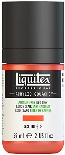 Liquitex 2059893 Professional Acryl Gouache - Kadmiumfrei Rot Hell , 59ml Flasche, matt - Acrylfarbe mit Gouache Eigenschaften, Hochdeckend, Wasserfest & Lichtecht
