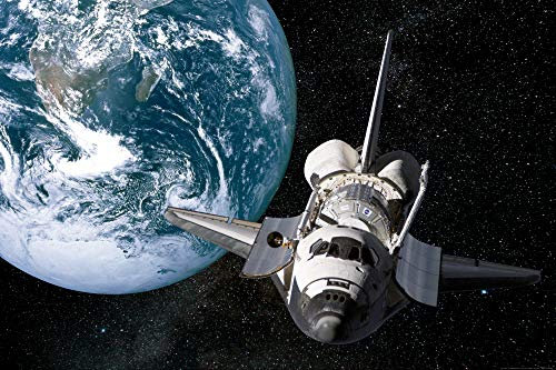 1art1 Der Weltraum XXL Poster Erde Und Space Shuttle Plakat | Bild 120x80 cm