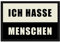 PR Print Royal Fußmatte Ich Hasse Menschen/Rutschfester Fußabtreter für innen und außen/Schmutzmatte/Türmatte/mit lustigem Spruch / 60 x 40 cm