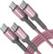 JSAUX Câble USB C vers USB C 100W/5A (Lot de 2, 2m+2m), Câble de Charge Rapide Compatible avec Nintendo Switch 2 iPhone 16 Pro Max Samsung Galaxy S25 S24 MacBook iPad Air Pro CarPlay - Rose