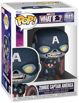 Funko Pop! Marvel - What If - Zombie Captain America - Marvel What If - Figura de Vinilo Coleccionable - Idea de Regalo- Mercancia Oficial - Juguetes para Niños y Adultos - TV Fans