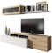 MarinelliGroup Parete attrezzata soggiorno moderna MULTIPOSIZIONE mobile TV pensile mensola sala pranzo salotto ROVERE+BIANCO 200 X 41 X 43 cm 016667F