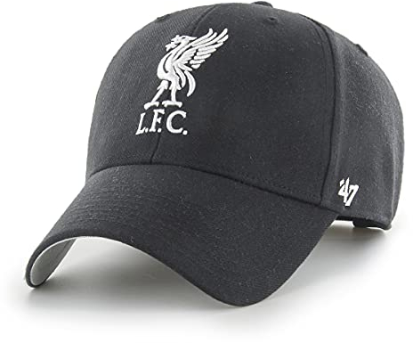 '47 Liverpool FC MVP Unisex-Baseballkappe, Verstellbar, Hochwertiges Design und Verarbeitung, White Logo, Black