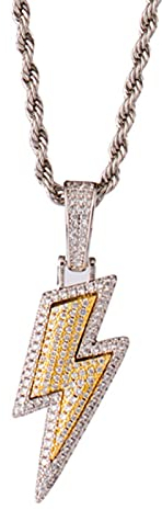 Hip Hop Blitz Anhänger Halskette mit Zirkon Tennis Kette Iced Out Bling Hip Hop Halsketten für Männer Frauen Schmuck Geschenk
