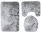 goodjinHH 01 Badezimmer Set, 3-teiliges Set Badvorleger Toilettenmatte,Toilettensitz Dreiteiliges waschbar,Badezimmerteppich-Set,WC-Garnitur rutschfest Teppich, Badematten Set 3 teilig (Grau)