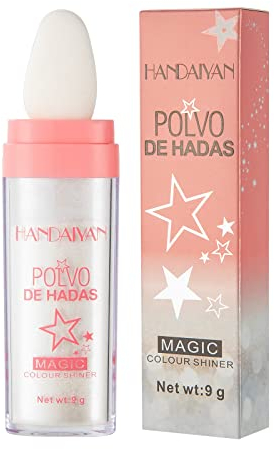 Highlight-Puder Gesichts-Highlight-Rouge Sparkly Shimmer Natural High Gloss Powder For Face Body Hair Fairy High Light-Puder (Weißer Mondstrahl)