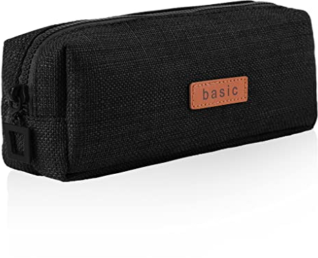 Oyachic Schulmäppchen Schwarz Pencil Case Federmäppchen Etui Stiftetasche Bleistifttasche Reißverschluss Stifteköcher Stiftemappe Büro Erwachsene