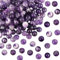 TOAOB 100 Stück Perlen Amethyst Kristalle Runde Lose 8mm Natürliche Edelstein Perlen mit Loch zum Schmuck Basteln Auffädeln DIY Armband Halsketten Schmuckherstellung