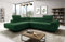 MODERNO Ecksofa mit Schlaffunktion aus Cord - Big Sofa ASTORP - Couch L Form - Schlafsofa mit Bettkasten und Kopfstützen - 277x203x100 cm - Links - Grün - Poso 14
