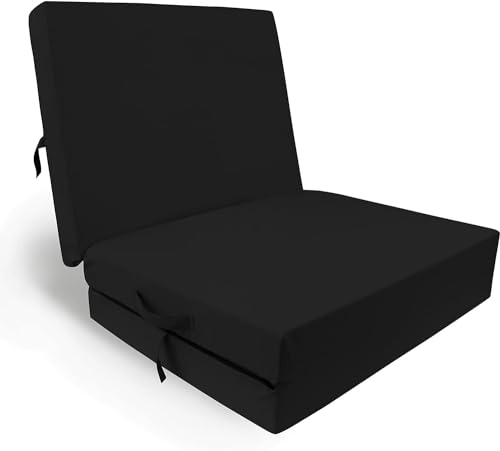 HERLAG Klappmatratze Senior (Farbe schwarz, Maße 195x85x10 cm, Gästebett, Faltmatratze, Bezug waschbar) P05010-2152MCT