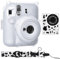 Rieibi Tasche für Fuji Instax Mini 12, Polaroid Hülle für Fujifilm Instax Mini 12 Sofortbildkamera, Schultergurt und schönem Aufkleber für Instax Mini 12 – Milch