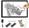 TOHETO A2 Leuchttisch mit 2 Clips, 12V2A Adapter Power Stufenlos Dimmbar Helligkeit Große Artcraft Leuchtkasten Lichttafel für Diamantmalerei Tattoo Zeichnung Skizzie (23.7''x15.8'')