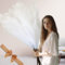 White Pampas Grass Large 3 stems x 116cm Large White Feathers Fake Plants Pampas Grass Long Stem Artificial Flowers For Tall Vases Tall Artificial Flowers