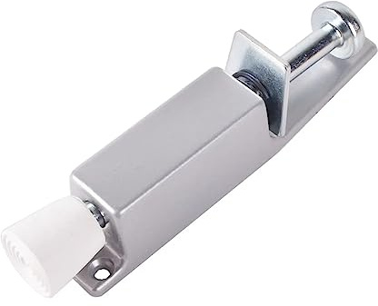 Pedaltürstopper für Zimmertüren, Türstopper mit Gummistopper | silber | Hub 30mm | Entriegelungsmechanismus mit Feder