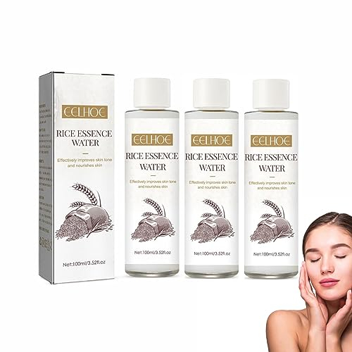 Rice Toner Korean | Rice Water | 5.28 fl oz Natural Moisturising Cream Glow Essence | Toner Korean Skin Care | Moisturising and Moisturising Rice Extract, Essential (3PCS)